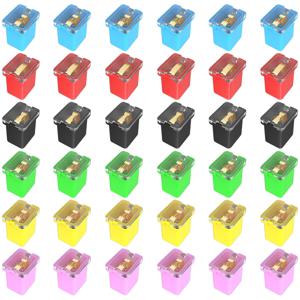 DaierTek 36PCS Jcase 퓨즈 분류 키트 Toyota 픽업 트럭 자동차 용 자동차 로우 프로파일 박스 모양의 마이크로 카트리지 퓨즈