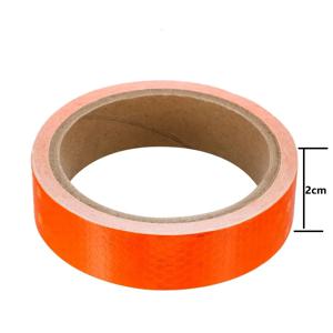 자전거 트레일러 트럭 경고 표지판용 주황색 반사 테이프, 방수 자동 접착 안전 표시 스티커, 2cm * 8m