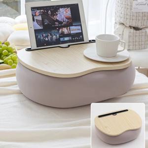 ‌ 마그네틱 스냅 온 무릎 책상 메모리 폼 쿠션 노트북 트레이 침대/소파/기숙사 미끄럼 방지 책 홀더 용 인체 공학적 연구 테이블