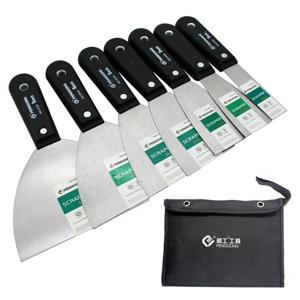 7PCS 퍼티 나이프 세트 플렉스 마른 벽에서 나온 칼 페인트 스크레이퍼 키트 7 크기 벽 삽 탄소강 건설 도구 석고 칼