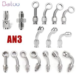스테인리스 스틸 AN3 오토바이 모터바이크 유압 브레이크 오일 호스 라인 밴조 피팅 10MM 직선/ 28/45/90도 °   브레이크 호스 엔드