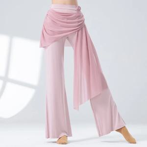 루즈 거즈 퀸 클래식 와이드 레그 팬츠 모던 드레스 성인 공연 드레스 트레이닝 댄스 팬츠