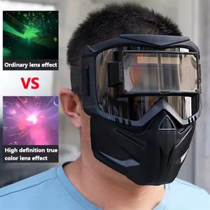 ABNJ 자동 어두워지는 용접 안경 작업 얼굴 보호대 조정 가능한 밴드 충격 용접기 마스크 얼굴 커버