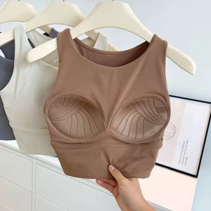 올인원 충격 방지 컴팩트 스포츠 조끼 러닝 통기성 풀 컵 요가 조끼 체육관 의류 여름 새로운 피트니스 브라