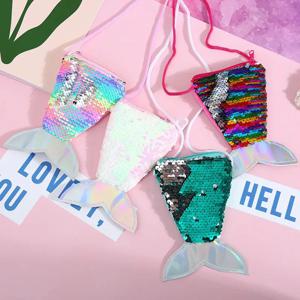 인어 꼬리 스팽글 크로스바디 백 - 소녀를 위한 반짝이는 사랑스러운 파우치, 여성용 숄더백 및 생일 선물