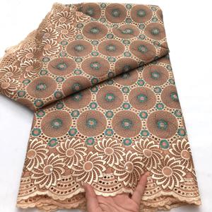 2025 최신 아프리카 새틴 코튼 레이스 원단 고품질 5Y 스위스 보일 레이스 원단 스톤 장식 나이지리아 드레스용 레이스 원단