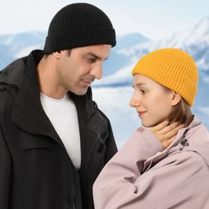 남성과 여성을 위한 니트 모자 모자 울 패션 심플 따뜻한 스컬리 비니 솔리드 가을 겨울 비니 모자 트렌디 스타일