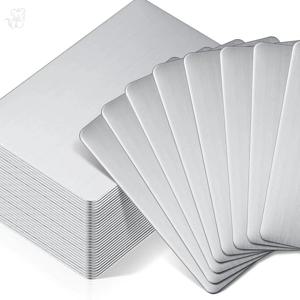 10Pcs 스테인레스 스틸 금속 명함 크기 85*53mm 빈 레이저 조각 카드 특수 로고 인쇄 매트 브러시 마감