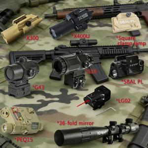 전술 레이저 플래시라이트 콤보 PEQ15 X300 X400U - G33/G34 20mm 레일 에어소프트 건용 2026년 업그레이드 버전 |   CS 사냥 장비