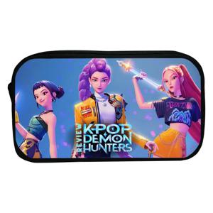 새로운 헌터 케이팝 학생 필통 대형 천 가방 소녀용 사무실 학교 펜 가방 만화 악마 필통 펜 홀더 케이스
