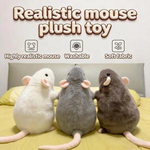 귀여운 40/90cm 마우스 인형 플러시 대형 꽃가지 쥐 인형 만화 부드러운 동물 피규어 어린이 선물 생일 플러시 동물