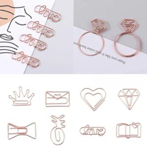50/20개 러브 다이아몬드 크라운 모양 봉투 클립, 문구류, 사진, 티켓, 사무용품, 금속 책/종이 클립, 미니 바인더 클립