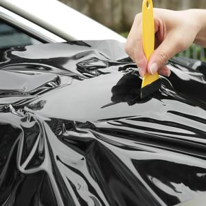 자동차 스티커 광택 블랙 자동차 접착 비닐 랩핑 필름 색상 변경 필름 기포 없는 자동차 액세서리 내부 외부