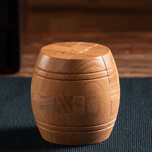 나무 Kongming 잠금 장치, 3D 양동이 모양의 퍼즐, 성인과 어린이를 위한 두뇌 티저 장난감, 사무실 감압 장난감