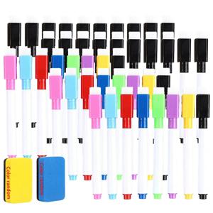 5-100개 드라이 이레이즈 화이트보드 마커 세트(사무실 화이트보드, 달력, 창의적인 명절 선물용 자석 지우개 포함) 8색