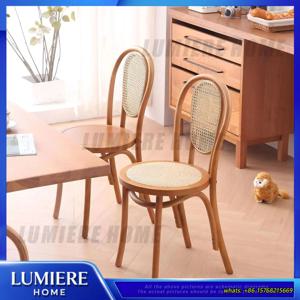 빈티지 원목 식탁 의자 가정용 레스토랑 카페 호텔용 솔리드 우드 스터디룸 의자 레트로 스타일 벤트우드 사이드 체어