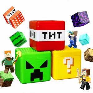 TNT 수납 상자 DIY 자석 블록 간식 장난감 블록 수납 버킷 플라스틱 정리함 어린이용 조립 장난감