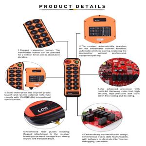 TLF LCC Q1212 12채널 더블 스피드 푸시 버튼 산업용 비율 체인 호이스트 리모컨