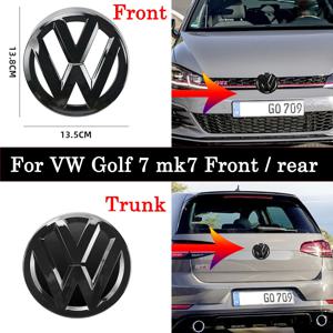 MK7 골프 7 (2014 - 2017)용 광택 블랙 프론트 라디에이터 그릴 및 리어 트렁크 리드 엠블럼 - 자동차 액세서리