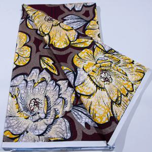 2026 나이지리아 글리터 프린트 원단 면 가나 스타일 6야드 고품질 진짜 앙카라 왁스 레이스 원단 여성 파티 드레스용