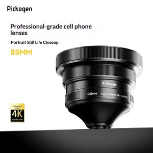 PICKOGEN 85mm 망원폰 렌즈 전문 인물 사진 배경 보케 효과 2.2X 배율 아이폰용