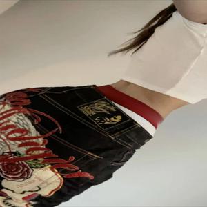 엔젤 윙스 자수 청바지 여성용 그런지 와이드 레그 하이웨이스트 팬츠 Y2K 예술적 디자인 하이웨이스트 트렌드 여성 청바지