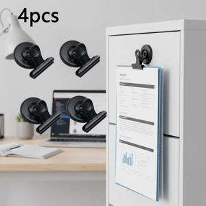 4팩 스테인리스 스틸 자석 원형 베이스 클립 - 강력한 자석 다목적 홀더 냉장고, 사무실, 주방, 사진용