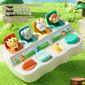 아기 숨바꼭질 메커니즘 박스 조기 교육 퍼즐 장난감 팝업 스위치 박스 아기 손가락 유연성 인지 운동