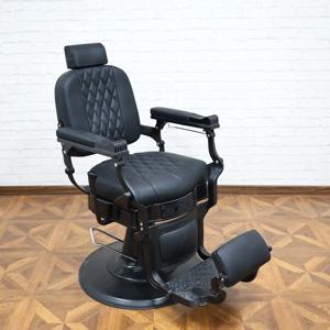 블랙 360 °   회전식 유압 이발 의자 |   리클라이닝 살롱 의자 |   미용실 가구 도매