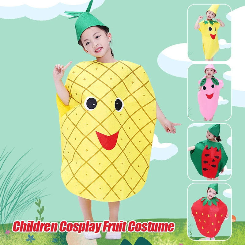 어린이 과일 의상 복장 참신 어린이 날 공연 과일 야채 코스프레 의상 파인애플 딸기 파티 의류