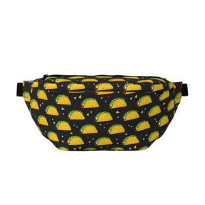 크로스바디 허리 가방 맛있는 타코 패턴 남성 여성 조절 가능한 패니 팩 여행 러닝 머니 폰 파우치 가슴 가방