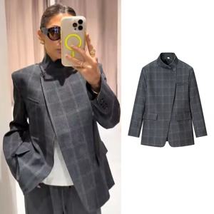 Tidalyf 블레이저 & 재킷 여성용 2026년 봄 신상 패션 체크무늬 루즈핏 따뜻한 재킷 여성용 시크한 젊은 오피스 긴팔 코트