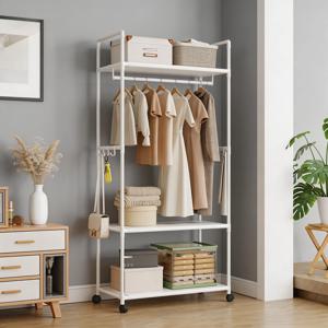 다기능 옷걸이, 공간 절약형 옷걸이, 다층 수납 선반, 거실 의류 정리 선반