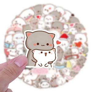 50 개/갑 Kawaii Mochi 고양이 스티커 데칼 전화 노트북 가방 노트북 스케이트 보드 방수 스티커