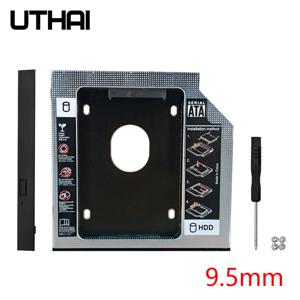 UTHAI DW95S HDD 캐디 9.5mm 알루미늄 Optibay SATA 3.0 하드 디스크 드라이브 박스 인클로저 DVD 어댑터 2.5 SSD 2TB 노트북 CD-ROM 용