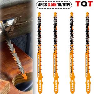 효율적인 곡선 절단을 위한 양면 퍼즐 블레이드 10/8Tpi T344Cb, DIY 및 목수용 목재 및 플라스틱 세이버 톱날 세트