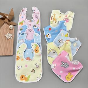 4/6/8/10개 방수 아기 턱받이, 귀여운 패턴의 유아용 침 흘림 방지 타월, 신생아 유아용 부드러운 트림 천, 어린이용 턱받이