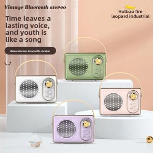 미니 빈티지 레트로 스타일 블루투스 스피커 무선 오디오 플레이어 휴대용 야외 스피커 클래식 디자인 가정 및 여행용