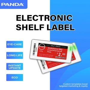 판다 리테일 라벨 2.66인치 NFC 전자 선반 라벨 3색 E-잉크 디스플레이 화면 창고 선반 라벨 앱 원격 제어