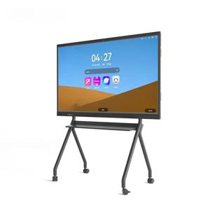 55인치 스마트 터치 LCD 스크린 모니터 이동식 바퀴 달린 스탠드 보드 원격 화상 회의용 인터랙티브 화이트보드