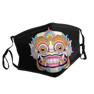 발리 바롱 마스크 남녀공용 아웃도어 패션 프린트