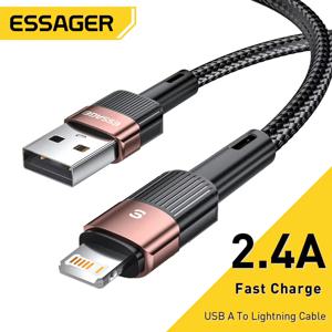 Iphone14 용 Essager USB 케이블 13 12 11 Pro Max Xs Xr X SE 8 7 6 Plus Ipad 충전기 와이어 용 고속 충전 휴대 전화 데이터 라인