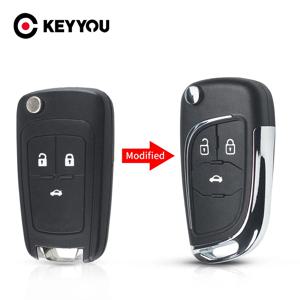 KEYYOU 수정 된 자동차 키 쉘 2/3/4/5 버튼 플립 Chevrolet Lova Aveo Cruze For Opel Vauxhall Insignia Astra Mokka For Buick