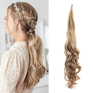 여성용 합성 포니테일 익스텐션 인조 헤어 테일, Flextail 26 인치 길이, 금발 포니테일 헤어피스, 여성용 데일리 사용