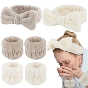 3Pcs 스파 헤드 밴드 손목 밴드 세안용 마이크로 화이버 메이크업 타올 헤어 밴드 워시 밴드 Scrunchies 흡수성 손목 스웨트 밴드