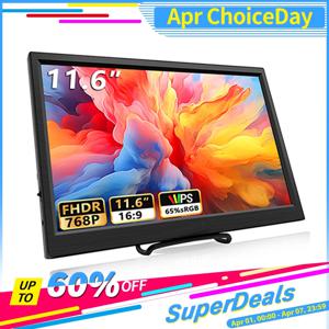 휴대용 HDMI 호환 노트북 두 번째 화면 게이밍 확장 디스플레이, 스위치, PS4, Xbox, 라즈베리 파이용, 11.6 인치 모니터