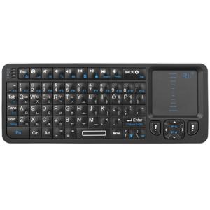 Rii K06 미니 블루투스 키보드, IR 학습 터치패드가 포함된 백라이트 2.4GHz 무선 키보드 Android TV Box, Mac, 노트북, Windows