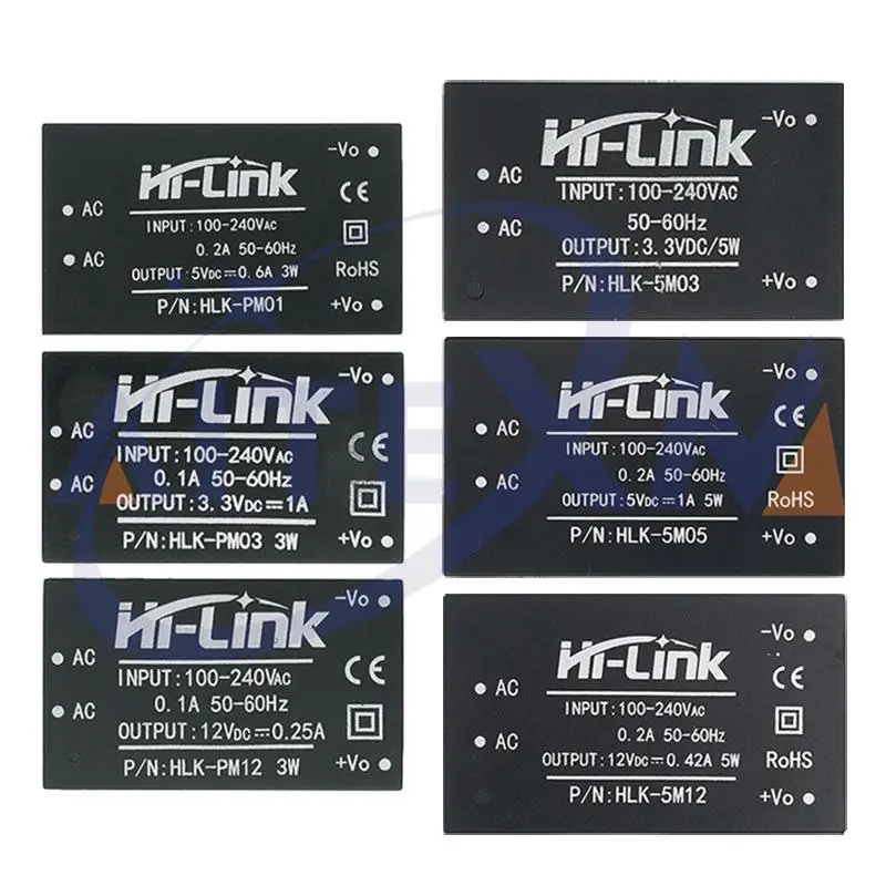 HLK-PM01 HLK-PM03 HLK-PM12 AC-DC 220V ~ 5V/3.3V/12V 미니 전원 공급 장치 모듈 지능형 가정용 스위치 HLK-5M05