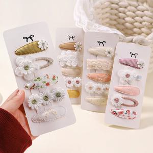 5 개/대 미니 아기 소녀 헤어 클립 귀여운 꽃 활 토끼 공주 머리핀 유아 소녀 사랑스러운 뱅 사이드 클립 헤어 액세서리