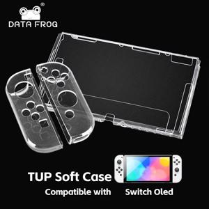 데이터 프로그 TPU 소프트 투명 쉘 보호 케이스 클리어 프레임 프로텍터 케이스 스위치 OLED 게임 콘솔 액세서리